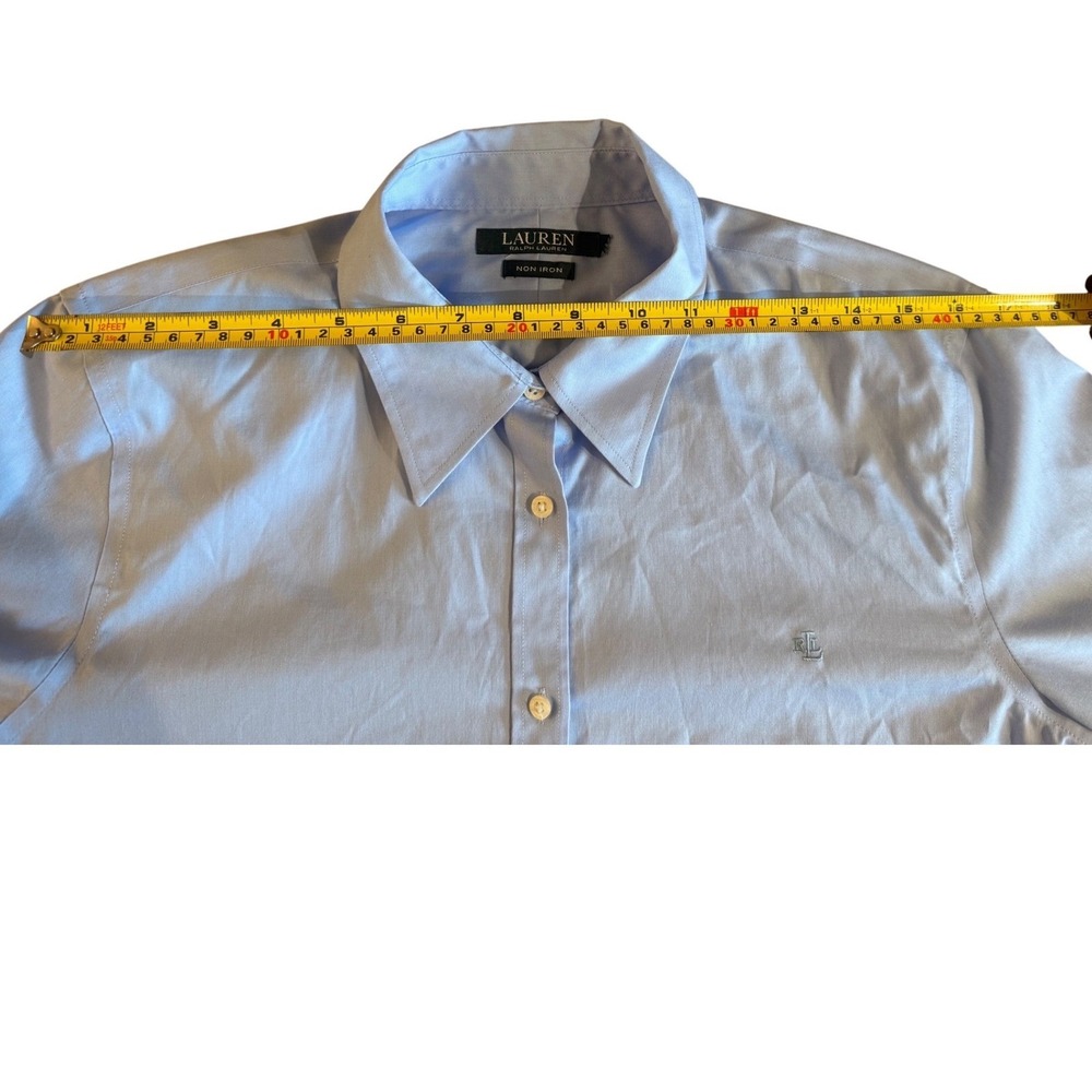 Lauren Ralph Lauren Womens Light Blue Non Iron Cotton Button Down Shirt Size 16 - Picture 6 of 8